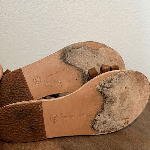 Ancient Greek Sandals Brown Leather Satira Gladiator Sandal Women's Size 38 US 8 - Picture 9 of 12